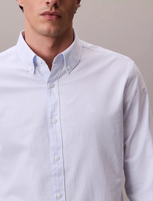 Cotton Stretch Stripe Oxford Classic Button-Down Shirt Cotton Stretch Stripe Oxford Classic Button-Down Shirt