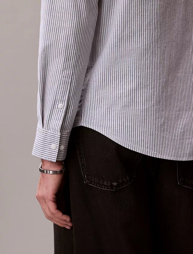Cotton Stretch Stripe Oxford Classic Button-Down Shirt Cotton Stretch Stripe Oxford Classic Button-Down Shirt