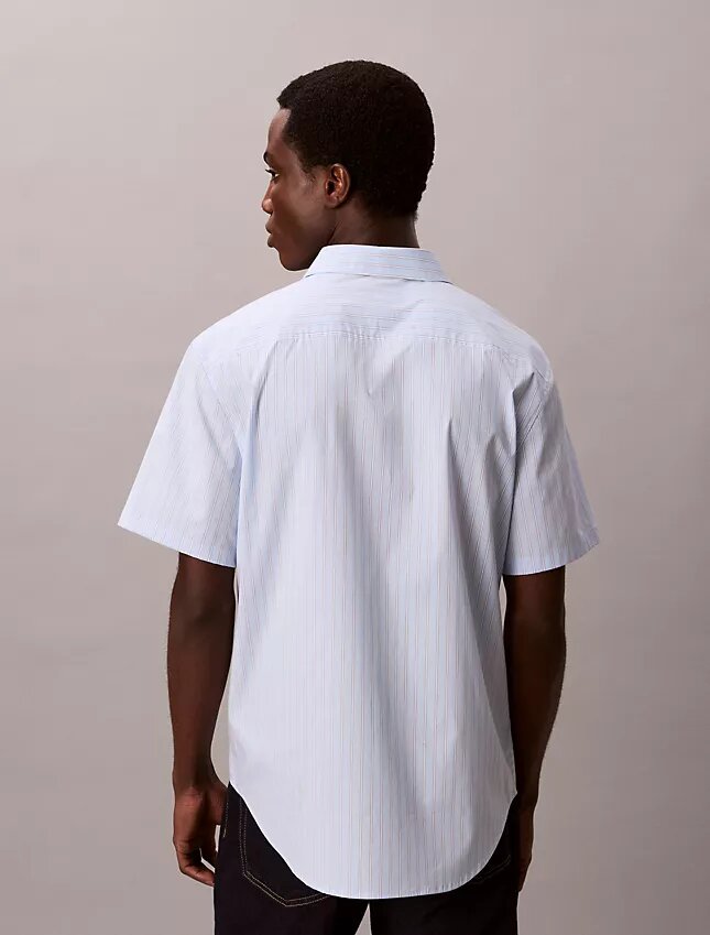 Cotton Stretch Stripe Short Sleeve Button-Down Shirt Cotton Stretch Stripe Short Sleeve Button-Down Shirt