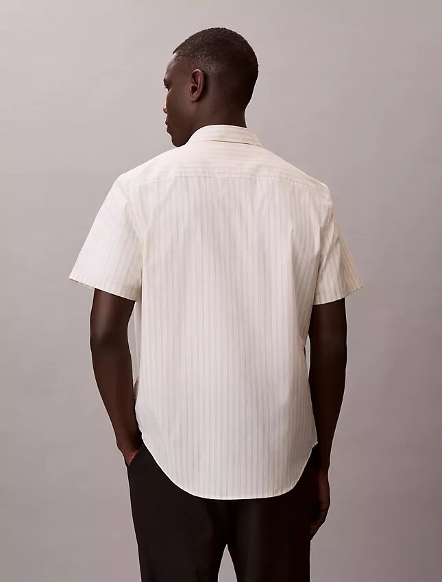 Cotton Stretch Stripe Short Sleeve Button-Down Shirt Cotton Stretch Stripe Short Sleeve Button-Down Shirt