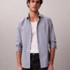 Cotton Stretch Stripe Slim Button-Down Shirt