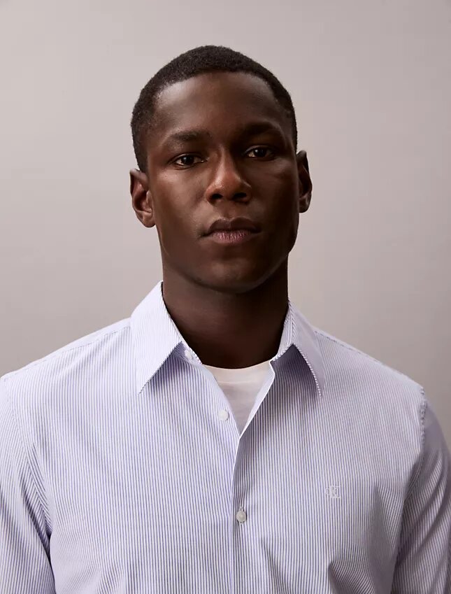 Cotton Stretch Stripe Slim Button-Down Shirt Cotton Stretch Stripe Slim Button-Down Shirt