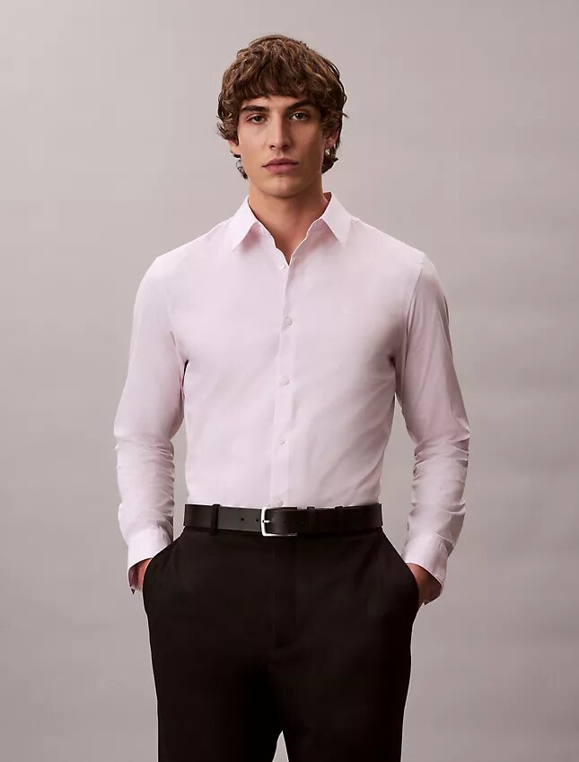 Cotton Stretch Stripe Slim Button-Down Shirt Cotton Stretch Stripe Slim Button-Down Shirt