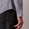 Cotton Stretch Stripe Slim Button-Down Shirt