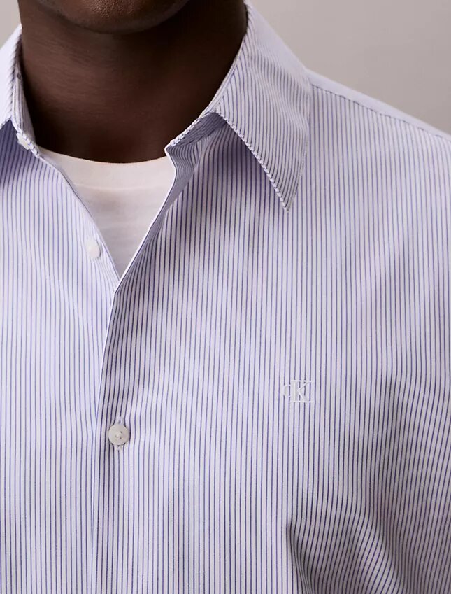 Cotton Stretch Stripe Slim Button-Down Shirt Cotton Stretch Stripe Slim Button-Down Shirt