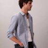 Cotton Stretch Stripe Slim Button-Down Shirt