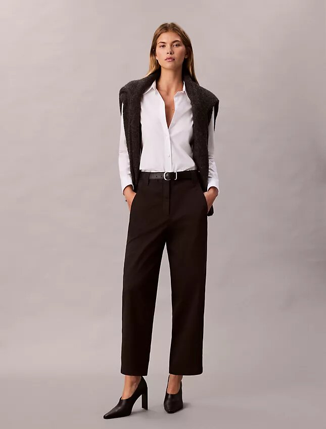 Cotton Stretch Twill Barrel Pants Cotton Stretch Twill Barrel Pants