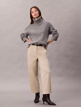 Cotton Stretch Twill Barrel Pants