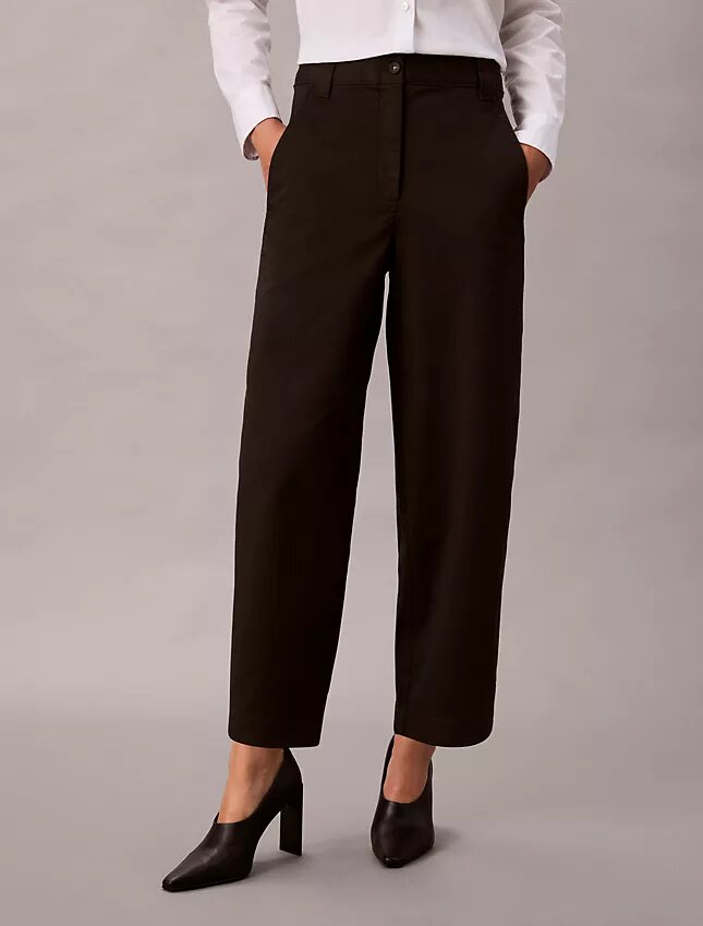 Cotton Stretch Twill Barrel Pants Cotton Stretch Twill Barrel Pants
