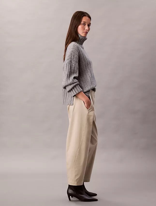 Cotton Stretch Twill Barrel Pants Cotton Stretch Twill Barrel Pants