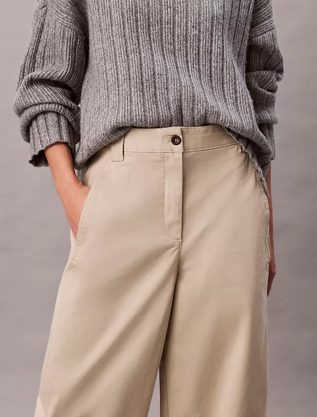 Cotton Stretch Twill Barrel Pants Cotton Stretch Twill Barrel Pants