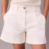 Cotton Stretch Twill Pleated Bermuda Shorts Cotton Stretch Twill Pleated Bermuda Shorts