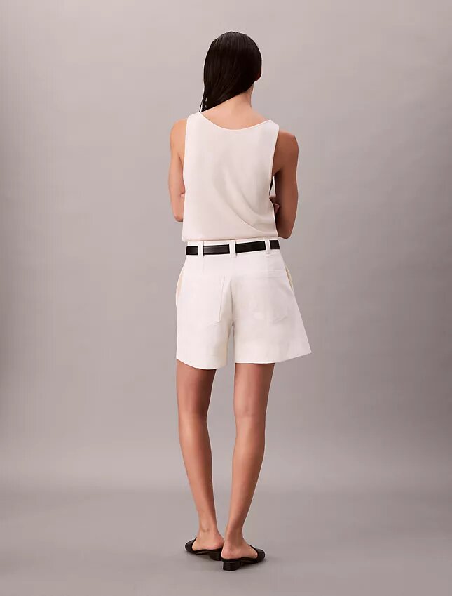 Cotton Stretch Twill Pleated Bermuda Shorts Cotton Stretch Twill Pleated Bermuda Shorts