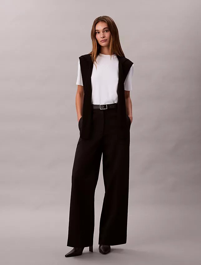 Cotton Stretch Wide Leg Chino Pants Cotton Stretch Wide Leg Chino Pants
