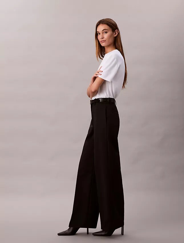 Cotton Stretch Wide Leg Chino Pants Cotton Stretch Wide Leg Chino Pants