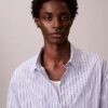 Cotton Stripe Relaxed Button-Down Shirt