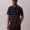 Cotton Stripe Sweater Polo Shirt Cotton Stripe Sweater Polo Shirt