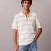Cotton Stripe Sweater Polo Shirt Cotton Stripe Sweater Polo Shirt
