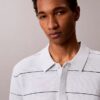 Cotton Stripe Sweater Polo Shirt