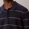 Cotton Stripe Sweater Polo Shirt Cotton Stripe Sweater Polo Shirt