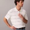 Cotton Stripe Sweater Polo Shirt Cotton Stripe Sweater Polo Shirt