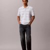 Cotton Stripe Sweater Polo Shirt