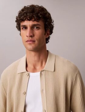Cotton Sweater Button-Down Shirt