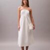 Cotton Twill Halter Midi Dress