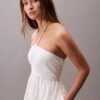 Cotton Twill Halter Midi Dress