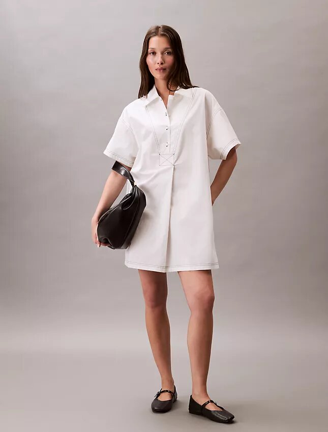 Cotton Twill Mini Shirt Dress Cotton Twill Mini Shirt Dress