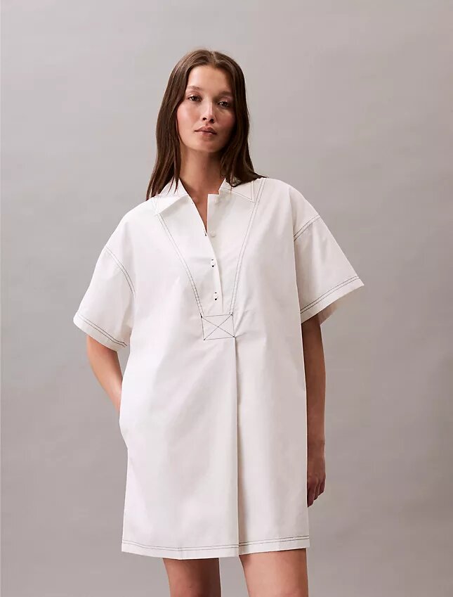 Cotton Twill Mini Shirt Dress Cotton Twill Mini Shirt Dress
