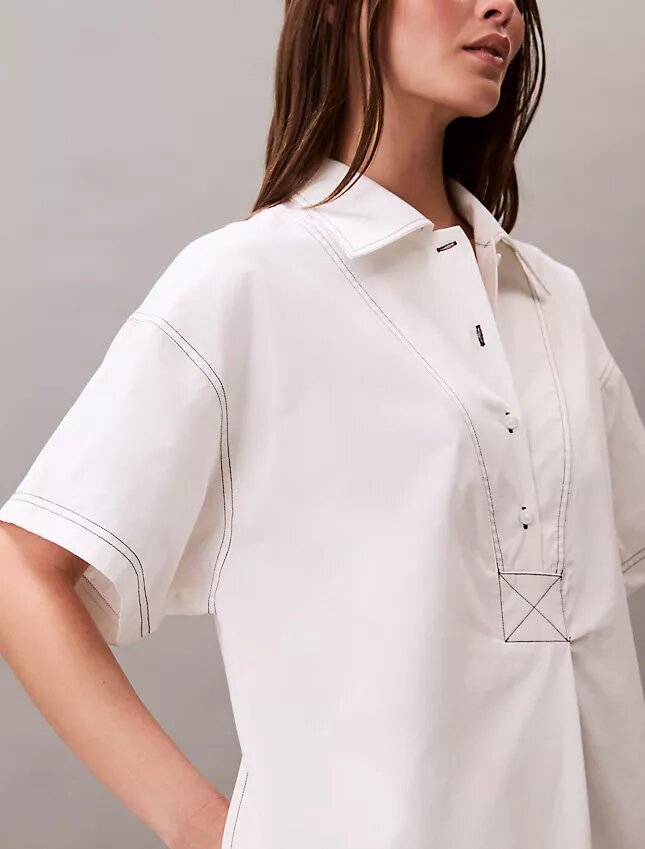 Cotton Twill Mini Shirt Dress Cotton Twill Mini Shirt Dress