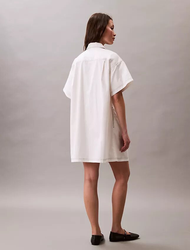 Cotton Twill Mini Shirt Dress Cotton Twill Mini Shirt Dress