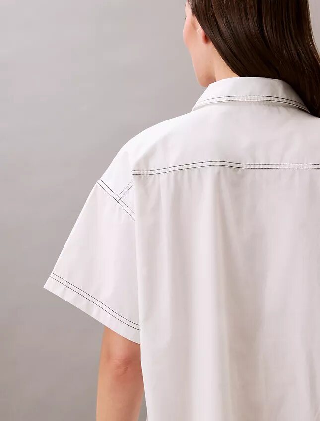 Cotton Twill Mini Shirt Dress Cotton Twill Mini Shirt Dress
