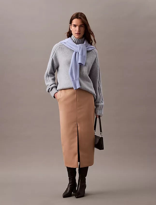 Crepe Midi Pencil Skirt Crepe Midi Pencil Skirt