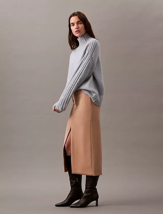 Crepe Midi Pencil Skirt Crepe Midi Pencil Skirt