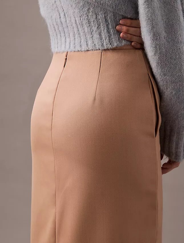 Crepe Midi Pencil Skirt Crepe Midi Pencil Skirt