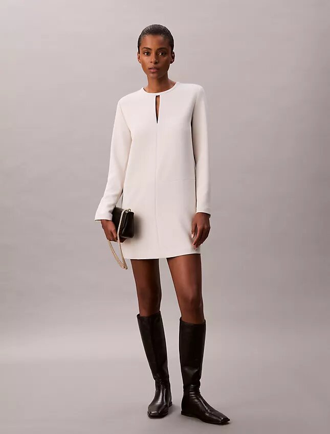 Crepe Tailored Mini Dress Crepe Tailored Mini Dress