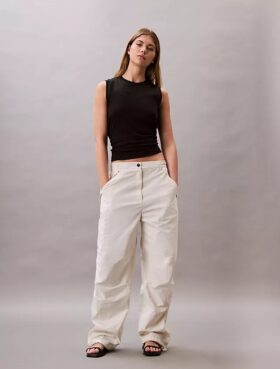 Crinkle Nylon Parachute Pants