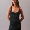 Crochet Beaded Tank Mini Dress