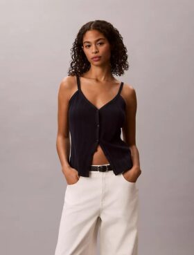 Crochet Button-Down Tank Top