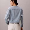 Cropped Collarless Denim Trucker Jacket Cropped Collarless Denim Trucker Jacket