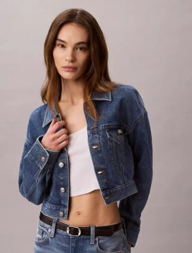 Cropped Denim Trucker Jacket