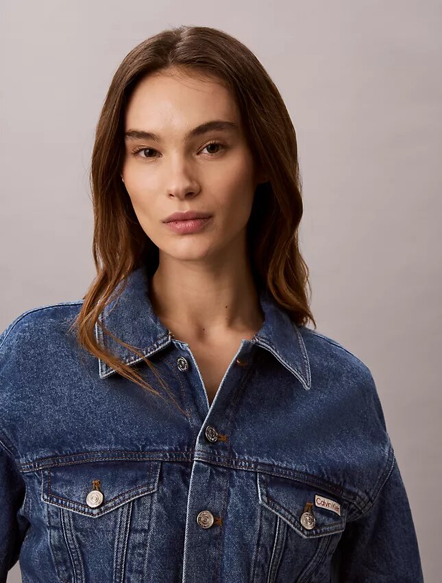 Cropped Denim Trucker Jacket Cropped Denim Trucker Jacket