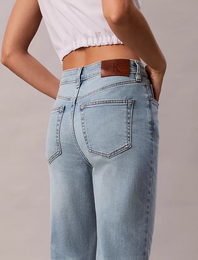 Cropped High Rise Lyocell Blend Straight Jeans Cropped High Rise Lyocell Blend Straight Jeans