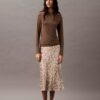 Crushed Satin Print Midi Skirt Crushed Satin Print Midi Skirt