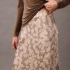 Crushed Satin Print Midi Skirt Crushed Satin Print Midi Skirt