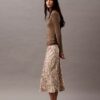 Crushed Satin Print Midi Skirt Crushed Satin Print Midi Skirt