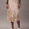 Crushed Satin Print Midi Skirt Crushed Satin Print Midi Skirt