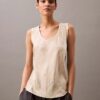 Crushed Satin Print Tank Top Crushed Satin Print Tank Top